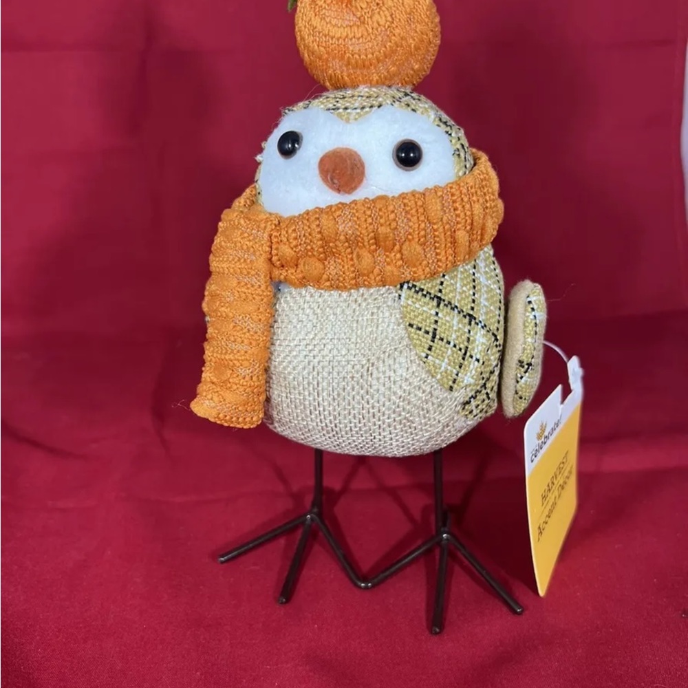Way To Celebrate Harvest PUMPKIN ON HEAD Fabric Bird 2021